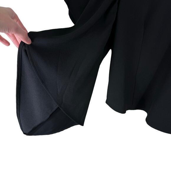 Leith Black Short Batwing Sleeve Round Neck Stretchy Blouse Size S - Picture 4 of 6